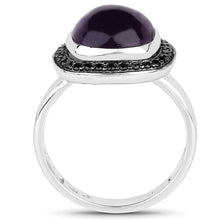 Load image into Gallery viewer, 5.25 Carat Genuine Amethyst &amp; Black Spinel .925 Sterling Silver Ring
