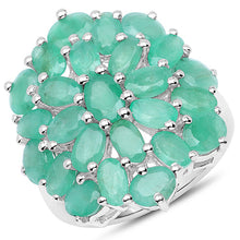 将图片加载到图库查看器，5.88 Carat Genuine Emerald .925 Sterling Silver Ring
