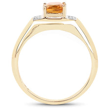 将图片加载到图库查看器，14K Yellow Gold Plated 1.36 Carat Genuine Citrine &amp; White Topaz .925 Sterling Silver Ring
