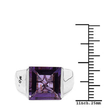Load image into Gallery viewer, 5.21 Carat Genuine Amethyst &amp; White Diamond .925 Sterling Silver Ring
