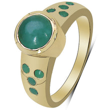 Load image into Gallery viewer, 14K Yellow Gold Plated 1.55 Carat Genuine Emerald &amp; White Diamond .925 Sterling Silver Ring
