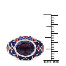 Load image into Gallery viewer, 2.16 Carat Genuine Amethyst &amp; White Diamond .925 Sterling Silver Ring
