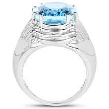 Load image into Gallery viewer, 12.10 Carat Genuine Blue Topaz .925 Sterling Silver Ring
