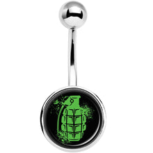 将图片加载到图库查看器，Green Grenade Belly Ring
