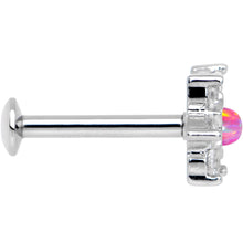 将图片加载到图库查看器，5/16 Pink Faux Opal Internally Threaded Star Flower Labret Monroe
