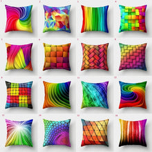 Load image into Gallery viewer, Rainbow Pillowcase Colorful Pillow Covers Cushion Cover Rainbow Throw Pillow Case Cushion Covers Abstract Swirl Rainbow Blue Green Red Bright Colors Wave Blend Throw Pillow Covers
