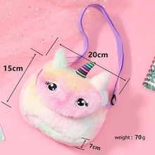 将图片加载到图库查看器，Rainbow Unicorn Plush Shoulder Bag
