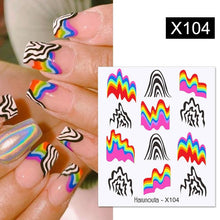 Load image into Gallery viewer, Rainbow Wave Love Heart Pattern Water Decals Stickers Butterfly Dragon Geometry Slider For Nails Art Decoration Tip Water Transfer Nail Decals Sticker For Pretty Girl Self-Adhesive Nail Decals Designer Nail Stickers for Acrylic
