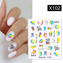 Load image into Gallery viewer, Rainbow Wave Love Heart Pattern Water Decals Stickers Butterfly Dragon Geometry Slider For Nails Art Decoration Tip Water Transfer Nail Decals Sticker For Pretty Girl Self-Adhesive Nail Decals Designer Nail Stickers for Acrylic
