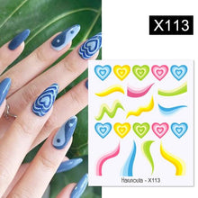 Load image into Gallery viewer, Rainbow Wave Love Heart Pattern Water Decals Stickers Butterfly Dragon Geometry Slider For Nails Art Decoration Tip Water Transfer Nail Decals Sticker For Pretty Girl Self-Adhesive Nail Decals Designer Nail Stickers for Acrylic
