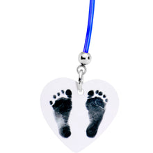 Load image into Gallery viewer, Handcrafted Blue Precious Footprints Dangle Pregnancy Belly Ring
