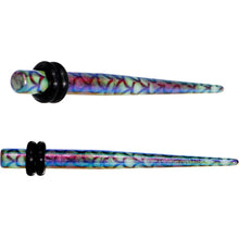 Load image into Gallery viewer, Rainbow Acrylic Mermaid Scale Straight Taper Set 14G to 12mm
