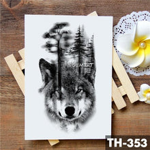 Load image into Gallery viewer, Realistic 3D Wolf Moon Temporary Tattoo Sticker Waterproof Stylish Body New Luxury Animal Tattoo For Men Women
