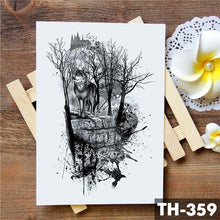 Load image into Gallery viewer, Realistic 3D Wolf Moon Temporary Tattoo Sticker Waterproof Stylish Body New Luxury Animal Tattoo For Men Women

