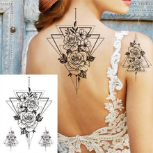 Load image into Gallery viewer, Realistic Big Flower Temporary Waterproof Sticker Tattoos For Body Painting Arm Legs Fake Black Rose Tattoos For Womens
