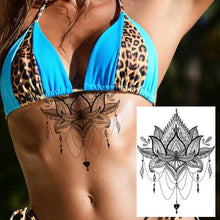 Load image into Gallery viewer, Realistic Big Flower Temporary Waterproof Sticker Tattoos For Body Painting Arm Legs Fake Black Rose Tattoos For Womens
