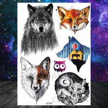 Load image into Gallery viewer, Realistic Black Temporary Small Big Tattoos Space Planets Animals Tatoos Waterproof  Face Hands Tattoos For Girls Mens
