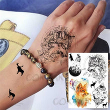 Load image into Gallery viewer, Realistic Black Temporary Small Big Tattoos Space Planets Animals Tatoos Waterproof  Face Hands Tattoos For Girls Mens
