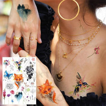Load image into Gallery viewer, Realistic Black Temporary Small Big Tattoos Space Planets Animals Tatoos Waterproof  Face Hands Tattoos For Girls Mens
