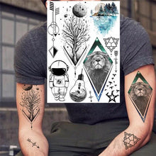 Load image into Gallery viewer, Realistic Black Temporary Small Big Tattoos Space Planets Animals Tatoos Waterproof  Face Hands Tattoos For Girls Mens

