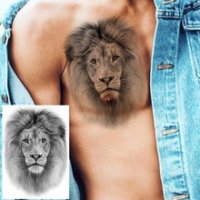 Load image into Gallery viewer, Realistic Lion Temporary Tattoo Black Warrior Sticker Waterproof Luxury Tattoo For Men Women
