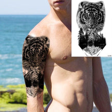 Load image into Gallery viewer, Realistic Lion Temporary Tattoo Black Warrior Sticker Waterproof Luxury Tattoo For Men Women

