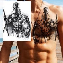 Load image into Gallery viewer, Realistic Lion Temporary Tattoo Black Warrior Sticker Waterproof Luxury Tattoo For Men Women

