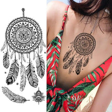 Load image into Gallery viewer, Realistic Sketches Black Flowers Temporary Waterproof Flower Tattoos Modern Body Arm Drawing For Womens
