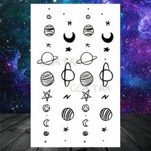 Load image into Gallery viewer, Realistic Small Planets Temporary Tattoos Arm Waterpoof Black Sticker Space Planets For Girls And Boys
