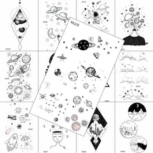 Load image into Gallery viewer, Realistic Small Planets Temporary Tattoos Arm Waterpoof Black Sticker Space Planets For Girls And Boys
