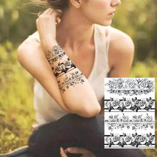 将图片加载到图库查看器，Realistic Tattoos Temporary Womens Flower Sticker Tattoos Waterproof Women Body Art Fake Legs Tattoo Stickers
