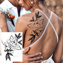 将图片加载到图库查看器，Realistic Tattoos Temporary Womens Flower Sticker Tattoos Waterproof Women Body Art Fake Legs Tattoo Stickers
