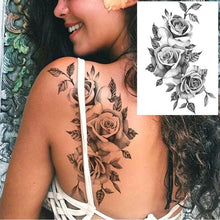 将图片加载到图库查看器，Realistic Tattoos Temporary Womens Flower Sticker Tattoos Waterproof Women Body Art Fake Legs Tattoo Stickers
