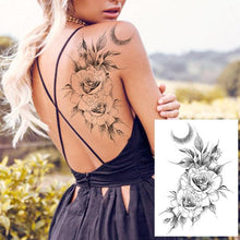 将图片加载到图库查看器，Realistic Tattoos Temporary Womens Flower Sticker Tattoos Waterproof Women Body Art Fake Legs Tattoo Stickers
