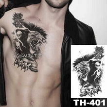 Load image into Gallery viewer, Realistic Temporary Lion Wolf Sticker Tattoo Waterproof  Elegant Body Arm Warrior Tattoo For Mens
