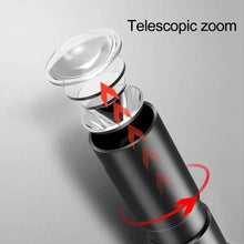 Load image into Gallery viewer, Rechargable Mini Portable Waterproof USB LED  Pocket LED Flashlight Hight Super Bright Flashlight Telescopic Zoom Water Resistant Torch  Great For Indoor/Outdoor Activities Night Camping Hiking
