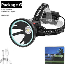 Load image into Gallery viewer, Rechargeable Adjustable Headlamp, Zoom/Waterproof LED White Yellow Color High Lumen Headlamp Flashlight Torch Power Bank For Adult Outdoor Camping Fishing Adventures
