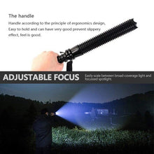Load image into Gallery viewer, Rechargeable Adjustable LED Flashlights High Lumen Super Bright Handheld Waterproof Zoomable Portable Flashlight For Outdoor Baseball Bat Hiking CampingSelf Defense
