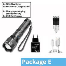 Load image into Gallery viewer, Rechargeable Adjustable Led Flashlights With High Lumen With Battery Display Super Bright Waterproof Flashlight  5 Lighting Modes For Adventure Hiking Camping Hunting New Design
