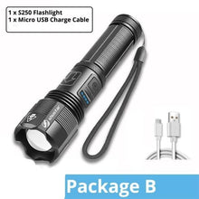 Load image into Gallery viewer, Rechargeable Adjustable Led Flashlights With High Lumen With Battery Display Super Bright Waterproof Flashlight  5 Lighting Modes For Adventure Hiking Camping Hunting New Design

