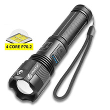 Load image into Gallery viewer, Rechargeable Adjustable Led Flashlights With High Lumen With Battery Display Super Bright Waterproof Flashlight  5 Lighting Modes For Adventure Hiking Camping Hunting New Design
