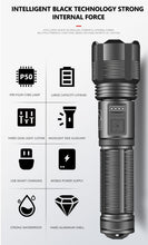 Load image into Gallery viewer, Rechargeable Adjustable Led Flashlights With High Lumen With Battery Display Super Bright Waterproof Flashlight  5 Lighting Modes For Adventure Hiking Camping Hunting New Design
