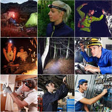 Load image into Gallery viewer, Rechargeable Adjustable LED USB Headlamp 10000Lm Powerfull Adjustable Waterproof Headlight Body Motion Sensor Head Flashlight For Outdoor Hiking Camping Torch Light Lamp
