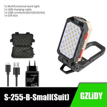 将图片加载到图库查看器，Rechargeable Adjustable USB LED Portable Charger Battery High Capacity with Digital Display LCD Screen Waterproof Flashlight COB Work Light For Repairing Outdoor Camping
