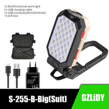 将图片加载到图库查看器，Rechargeable Adjustable USB LED Portable Charger Battery High Capacity with Digital Display LCD Screen Waterproof Flashlight COB Work Light For Repairing Outdoor Camping
