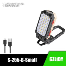 将图片加载到图库查看器，Rechargeable Adjustable USB LED Portable Charger Battery High Capacity with Digital Display LCD Screen Waterproof Flashlight COB Work Light For Repairing Outdoor Camping

