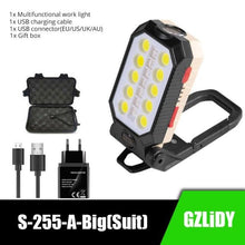 将图片加载到图库查看器，Rechargeable Adjustable USB LED Portable Charger Battery High Capacity with Digital Display LCD Screen Waterproof Flashlight COB Work Light For Repairing Outdoor Camping
