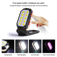 将图片加载到图库查看器，Rechargeable Adjustable USB LED Portable Charger Battery High Capacity with Digital Display LCD Screen Waterproof Flashlight COB Work Light For Repairing Outdoor Camping

