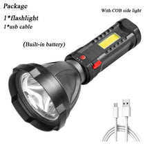 Load image into Gallery viewer, Rechargeable Adjustable USB LED Portable Rotary High Lumen Zoombale Super Strong Flashlight  Ultra-bright For Long-range  Outdoor  Camping Fishing Hiking Riding Walking Jogging Flashlight
