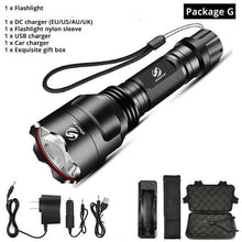 Load image into Gallery viewer, Rechargeable Adjustable Zoomable Waterproof LED Flashlight Super bright LED Tactical Torch Flashlight For Night Riding Camping Hiking Hunting &amp; Indoor Activities
